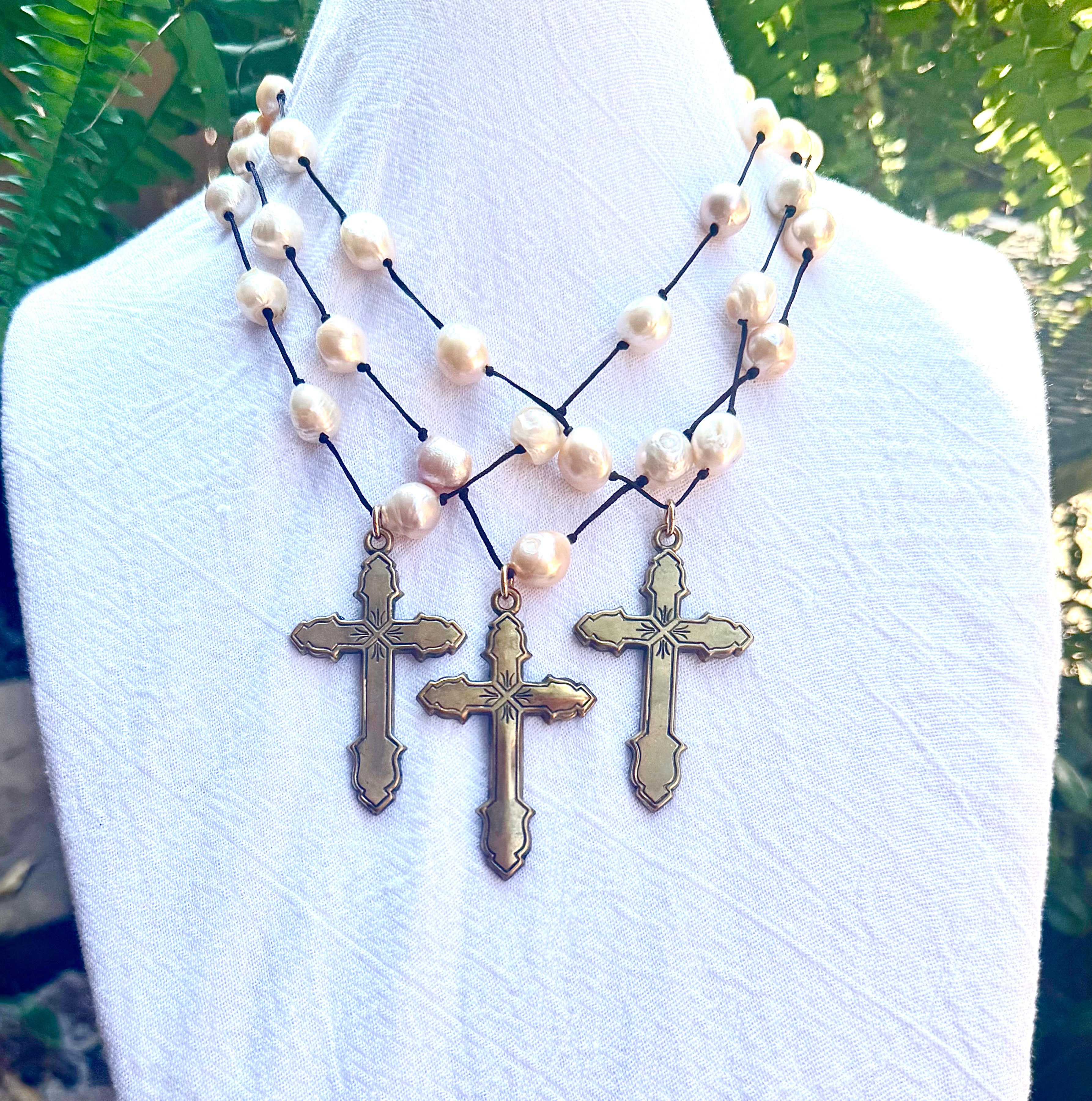 Cross & Pearls Necklace