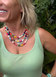 Bennett Multi Cross & Pearl Necklace