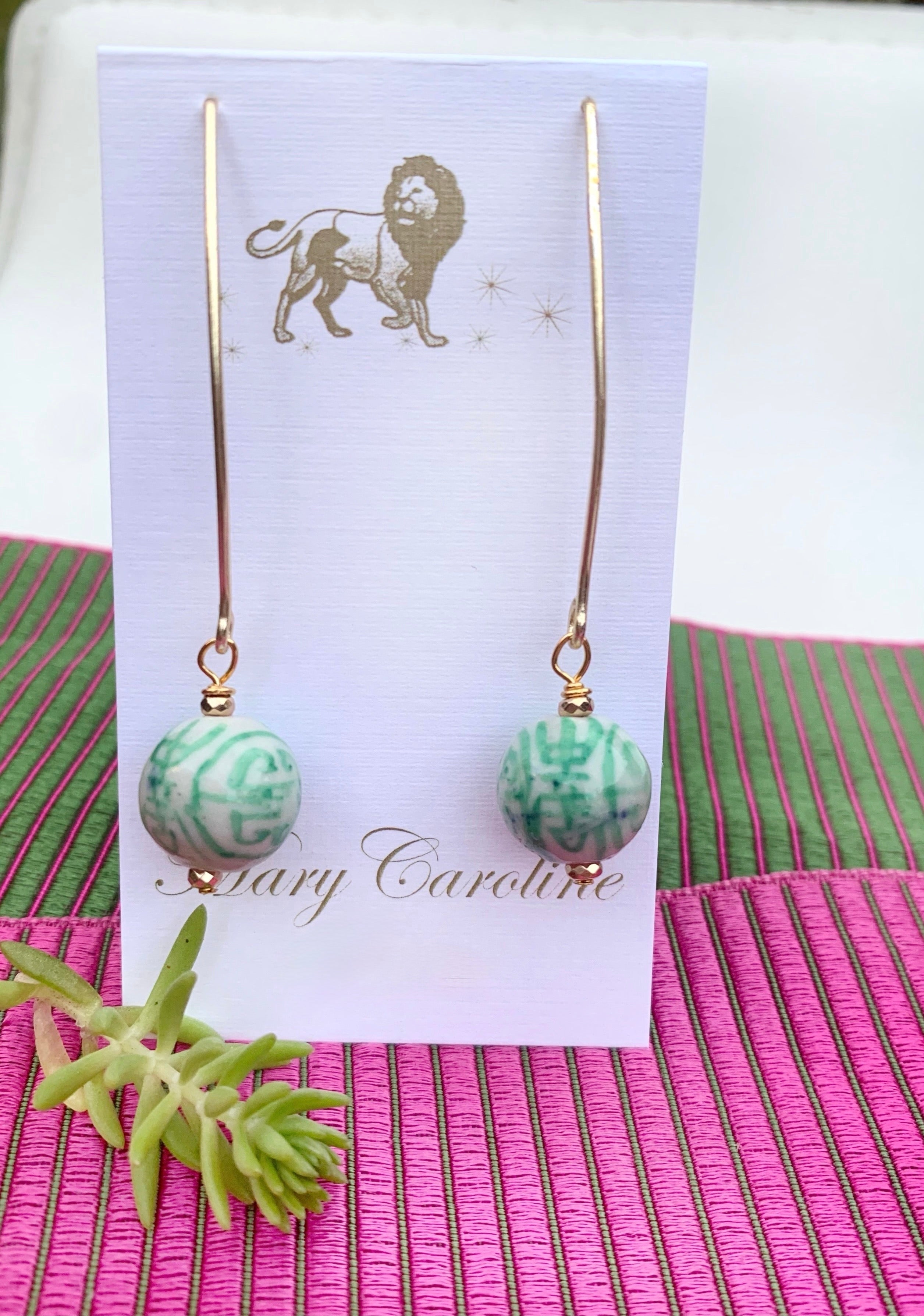 Chinoiserie wishbone earrings