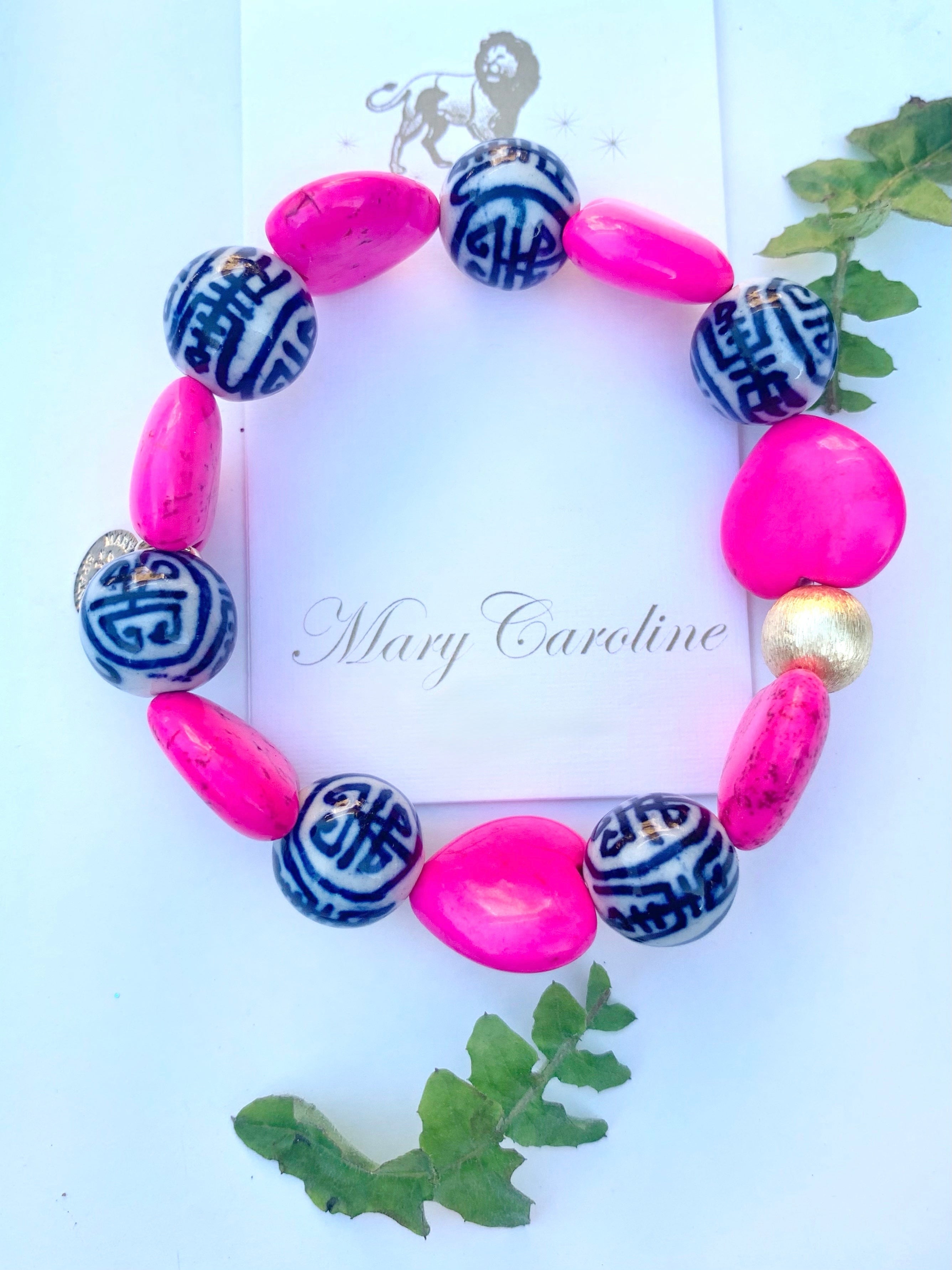 Chinoiserie & Hearts Bracelet