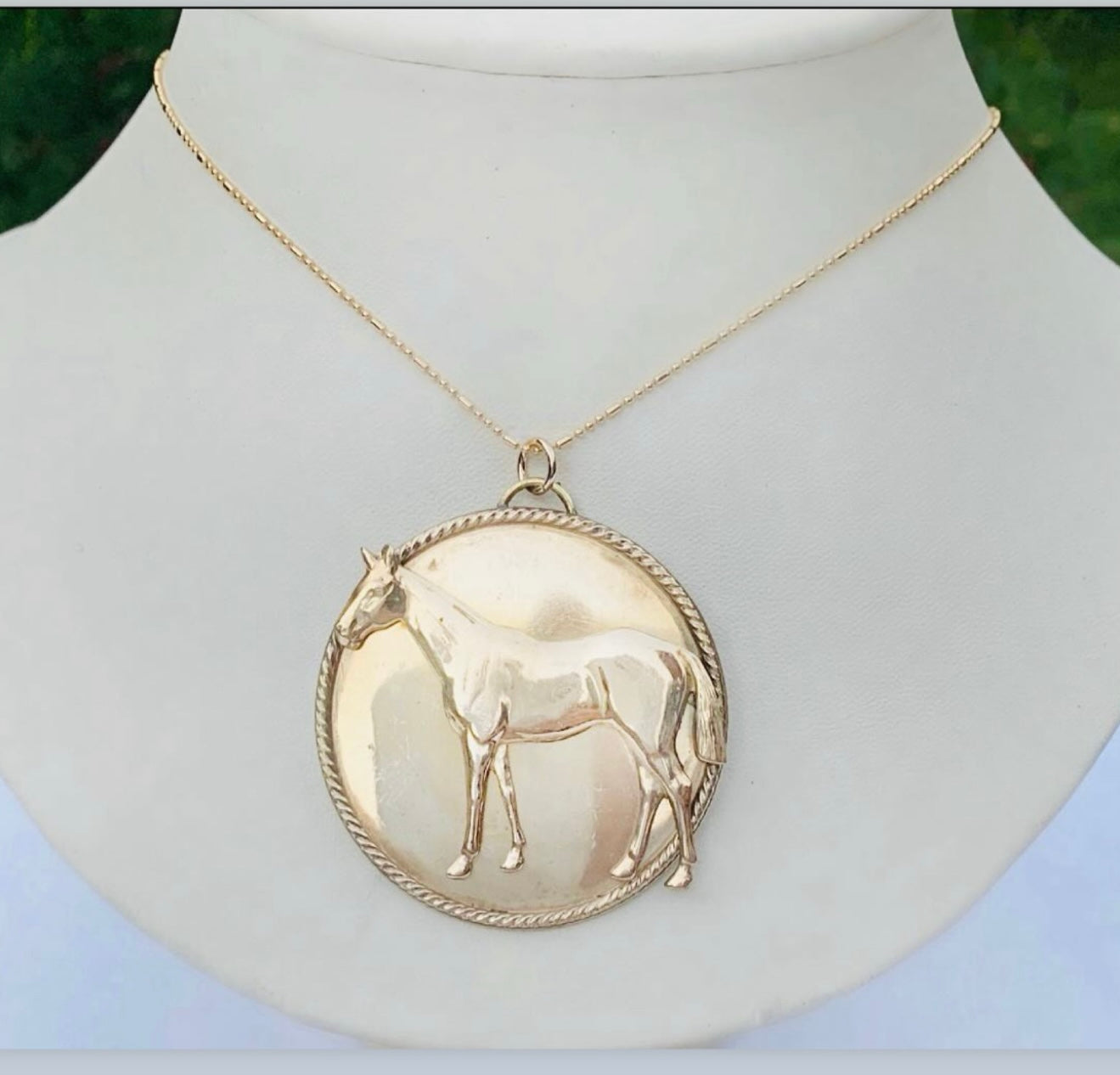 Standing pose equestrian necklace