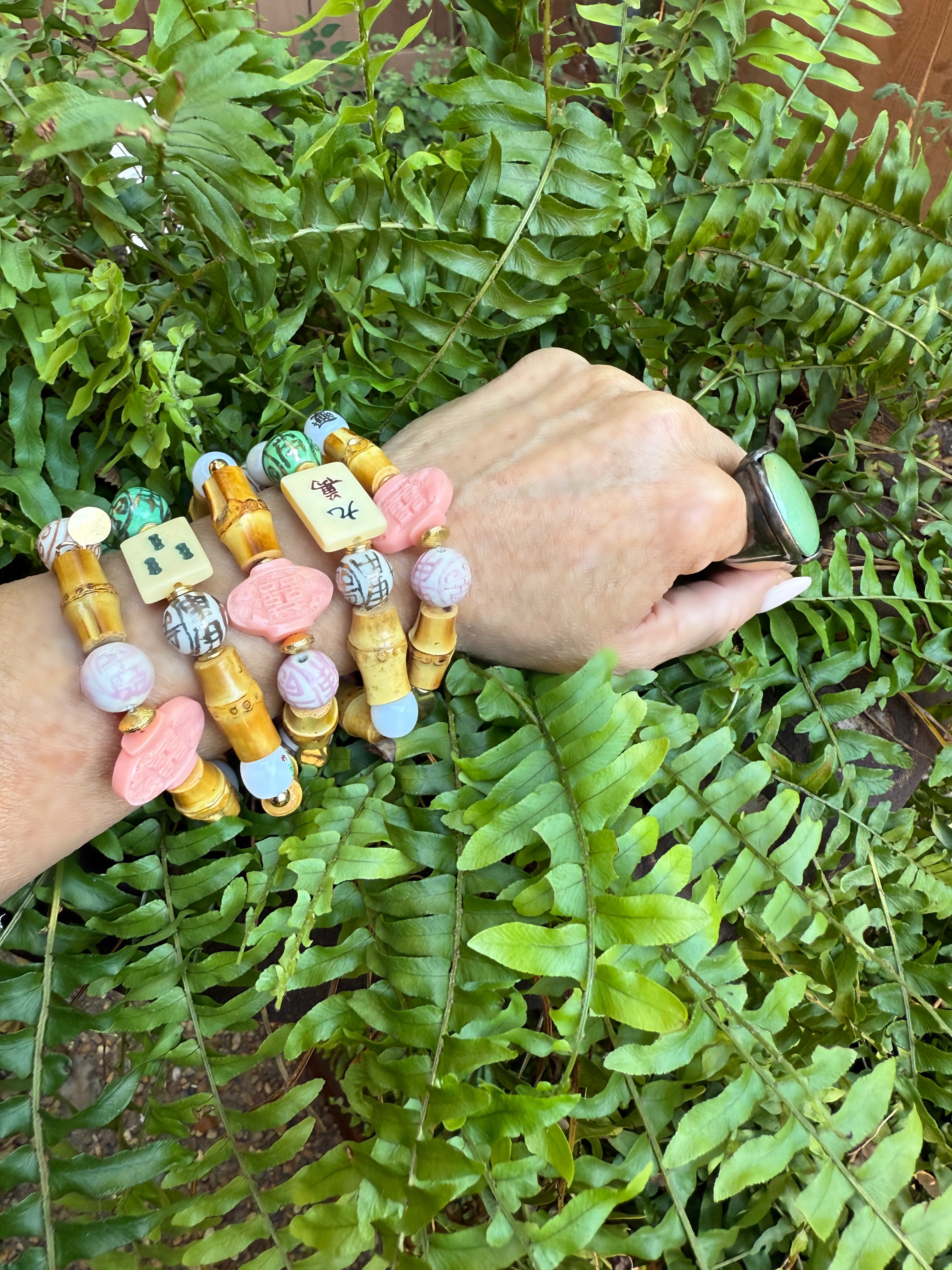 Pink Mahjong Bracelet