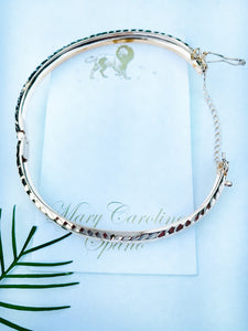 Gold plate oval bangle