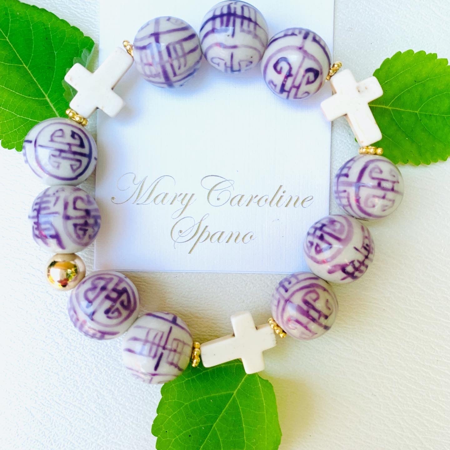 Chinoiserie faith bracelet - Lavender purple