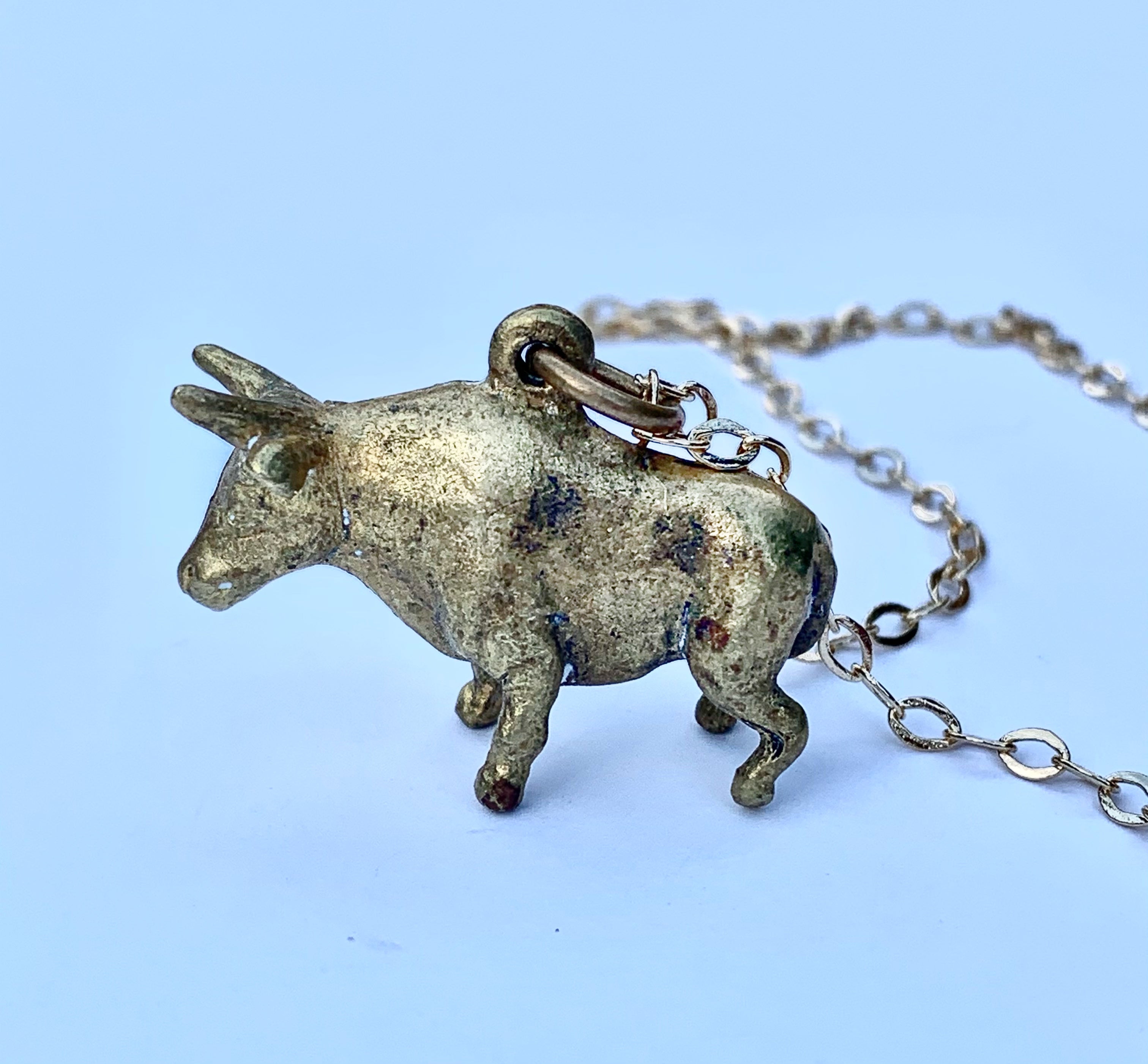 Brass Bull Necklace