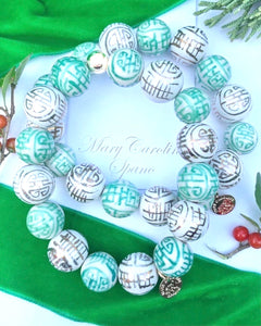 Green and gold Chinoiserie Bracelet