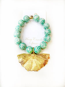 Ginkgo leaf chinoiserie bracelet