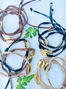 Woven shell bracelet