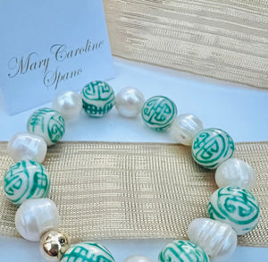 Pearl & Porcelain bracelet #2675