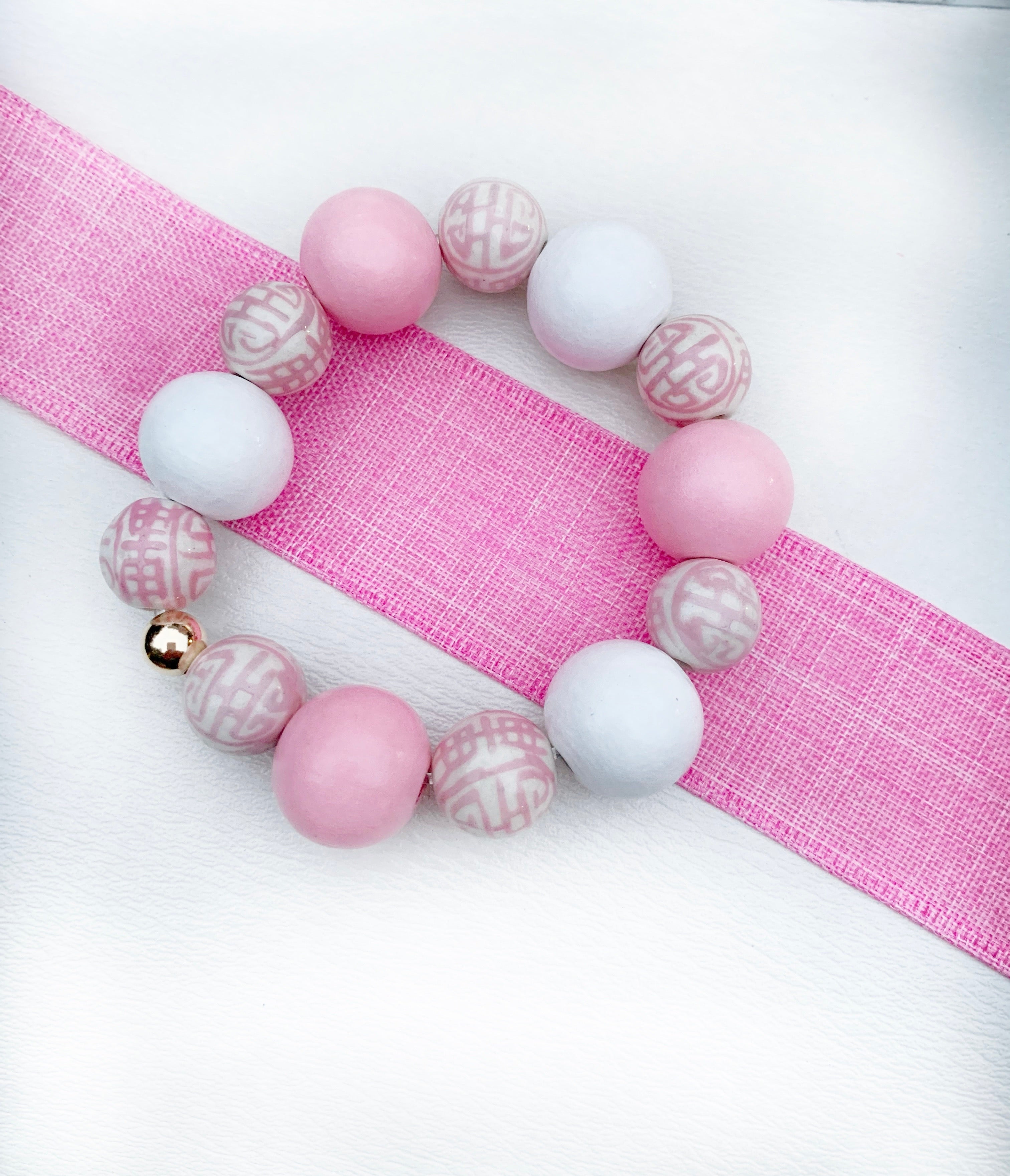 Pink Party Chinoiserie bracelet
