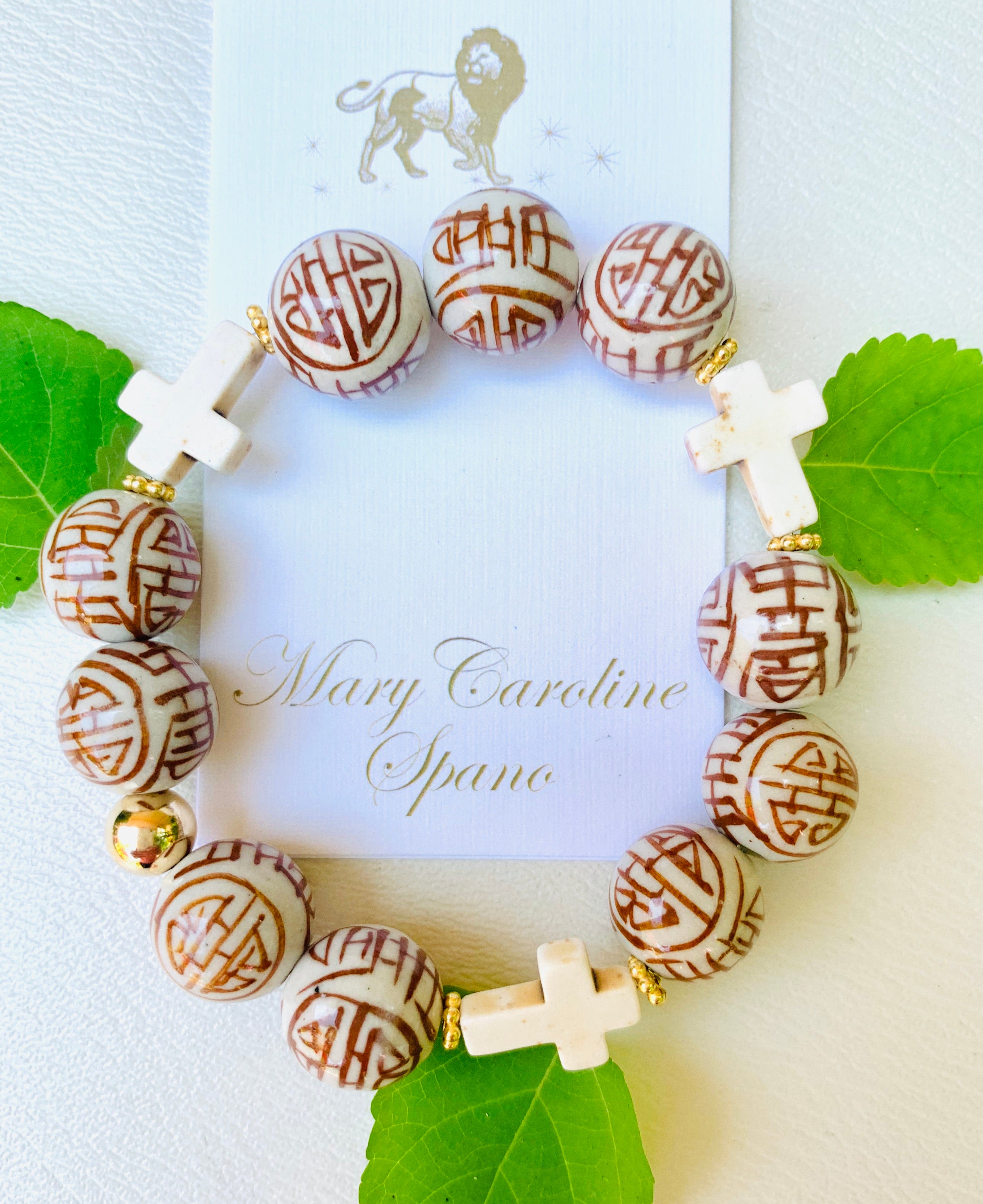 Chinoiserie faith bracelet-Cappuccino brown