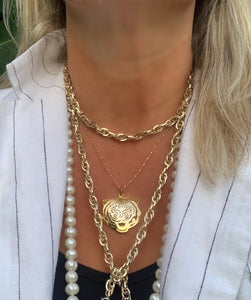 14k gold plate tiger pendant necklace
