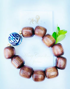 Brown Wood chinoiserie bracelet