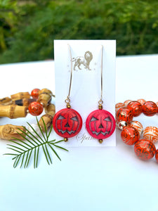 Pumpkin wishbone earrings