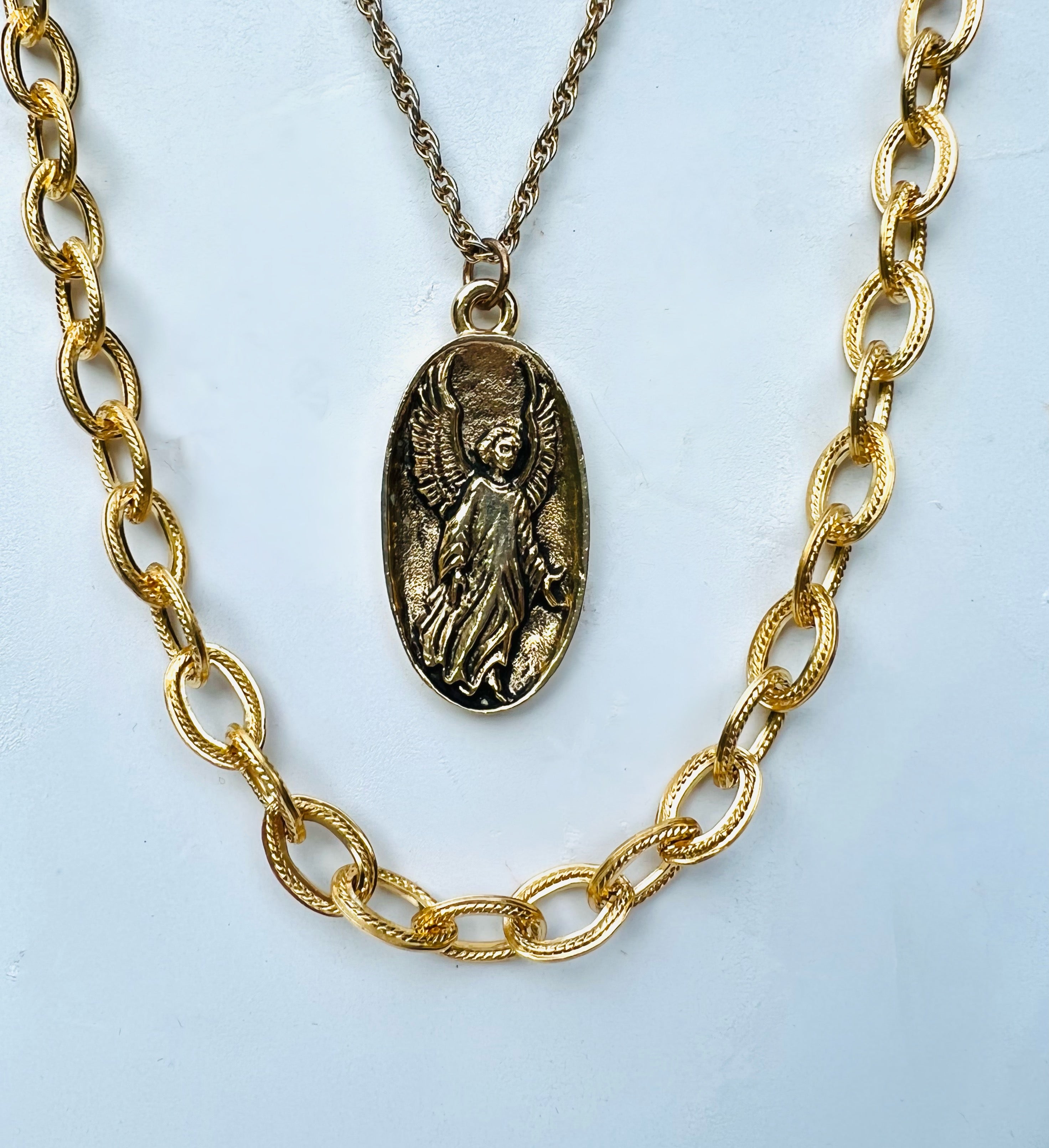 Vintage guardian angel necklace